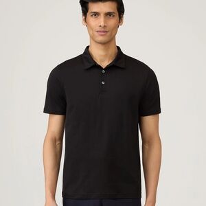 SUNSPEL Men’s Classic Jersey Polo Shirt, Black, Size XXL